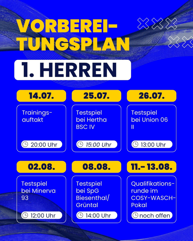 Vorbereitungsplan 1. Herren
