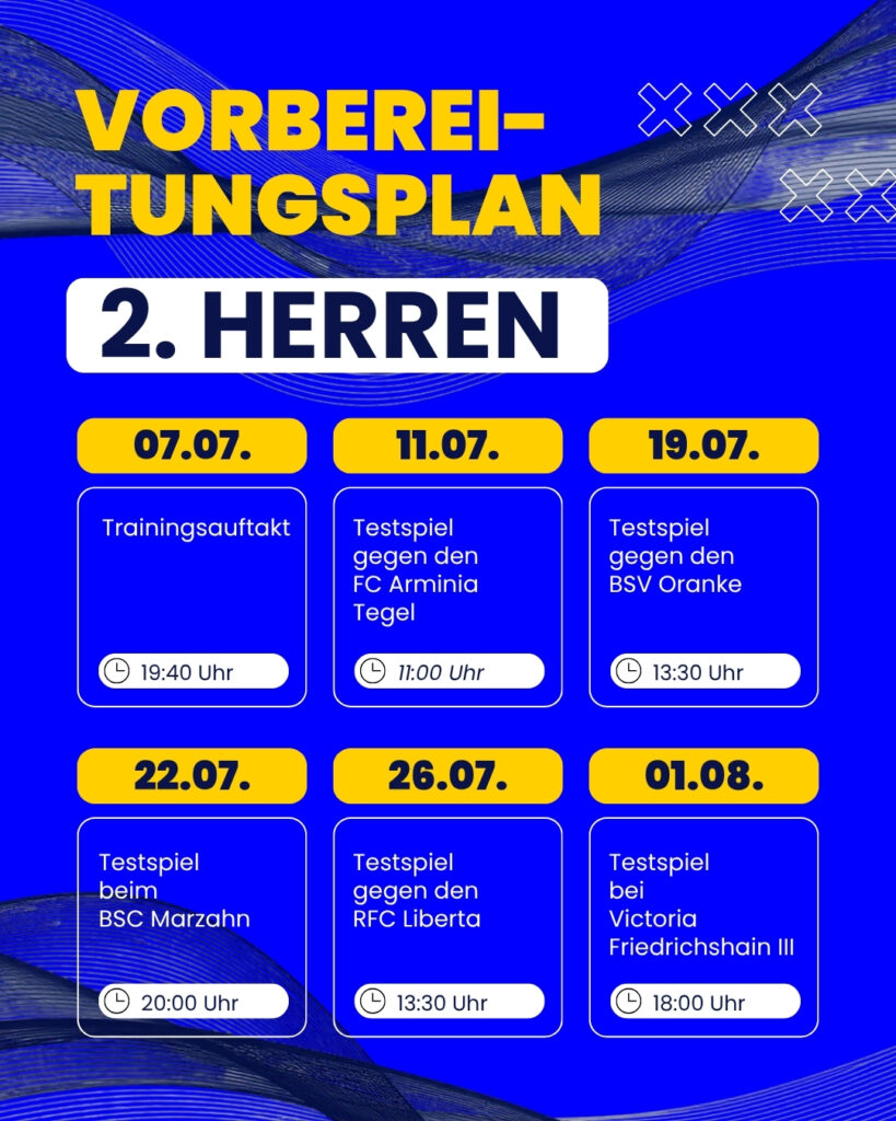 Vorbereitunsplan 2. Herren