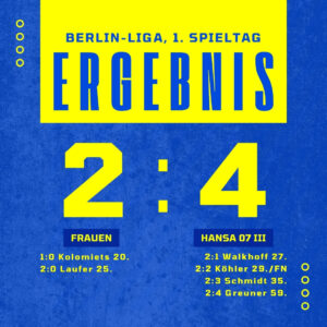 Ergebnis Frauen - Hansa 07 III