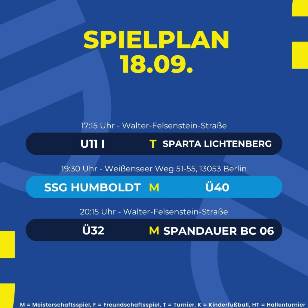 Spielplan 18.09.26