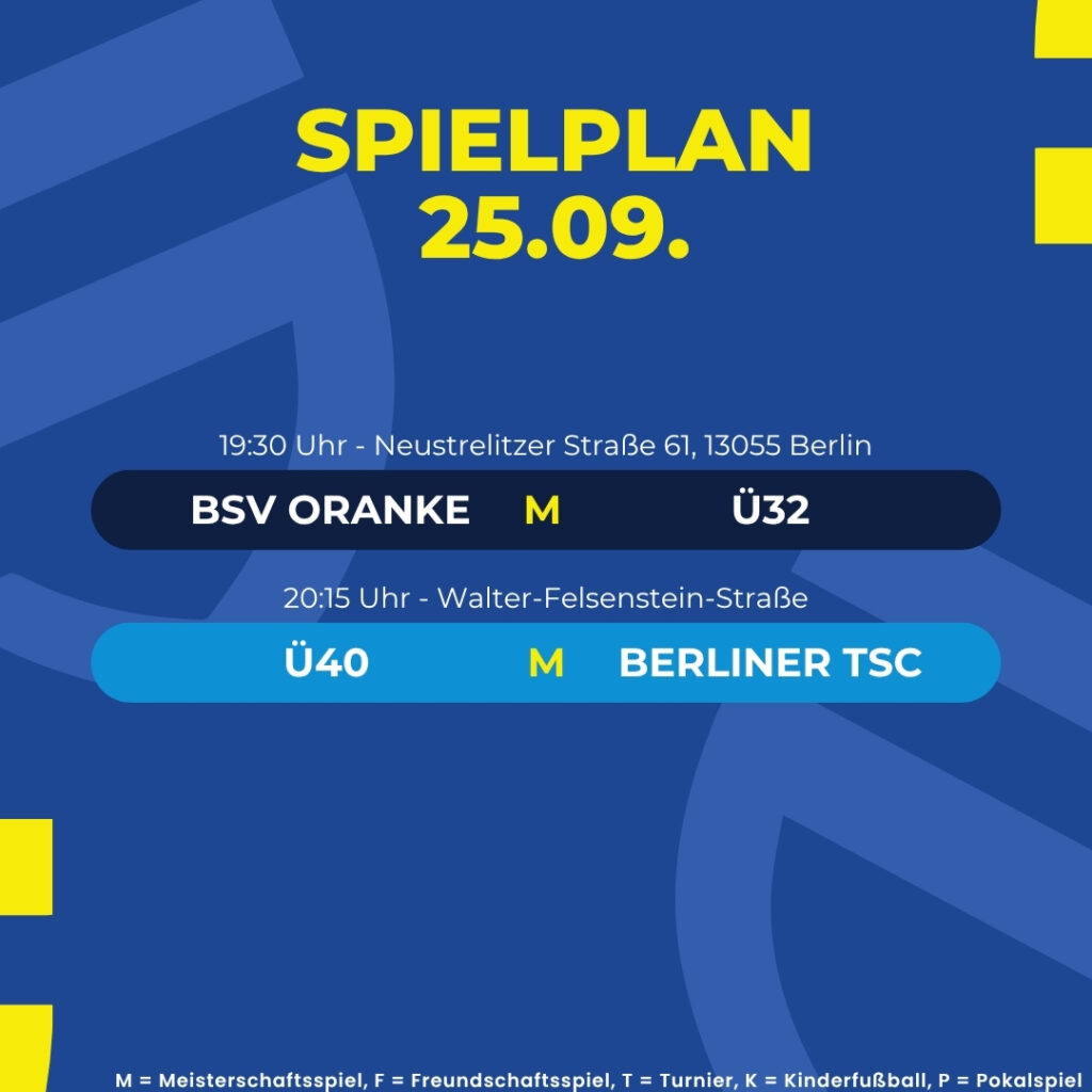 Spielplan 25.09.26