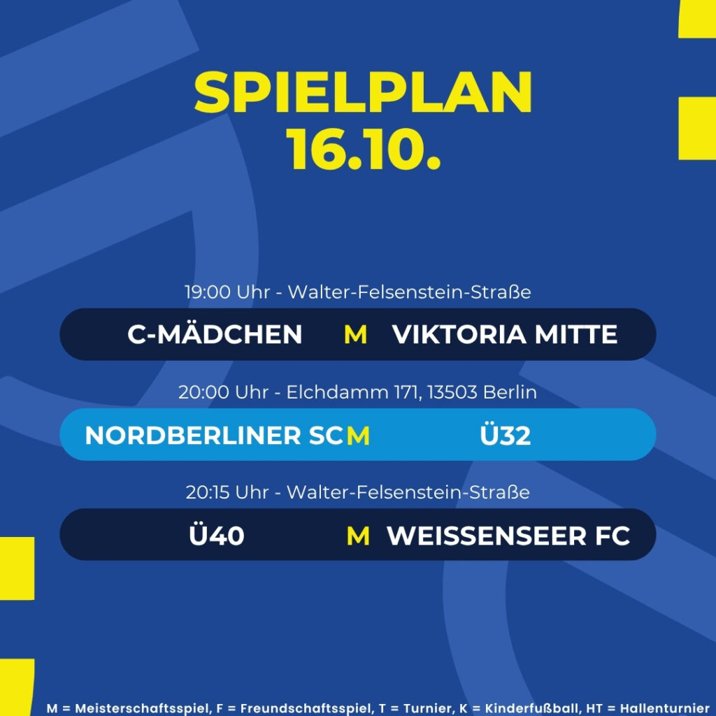 Spielplan 16.10.26