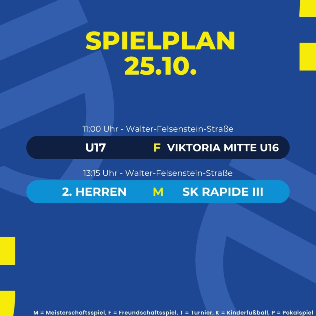 Spielplan 25.10.26